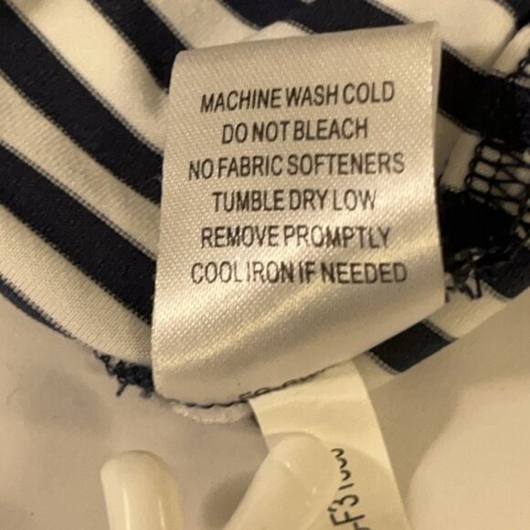 FG Tech Golf Polo Mens XL White/Blue Striped Performance Short Sleeve USA Made - Picture 8 of 9